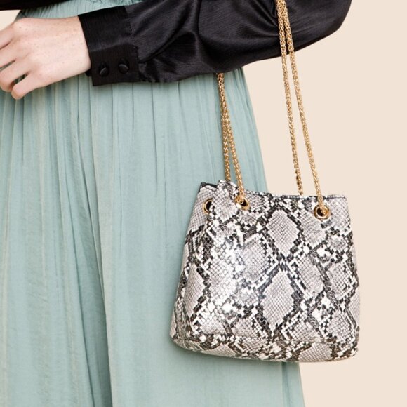 MMS Design Studio Snake Python Style Purse Mini Party Formal Chain Strap NEW - Picture 1 of 5